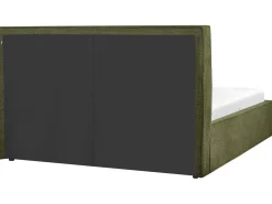 Letto contenitore Bouclé MOISSAC 160 x 200 cm Verde scuro