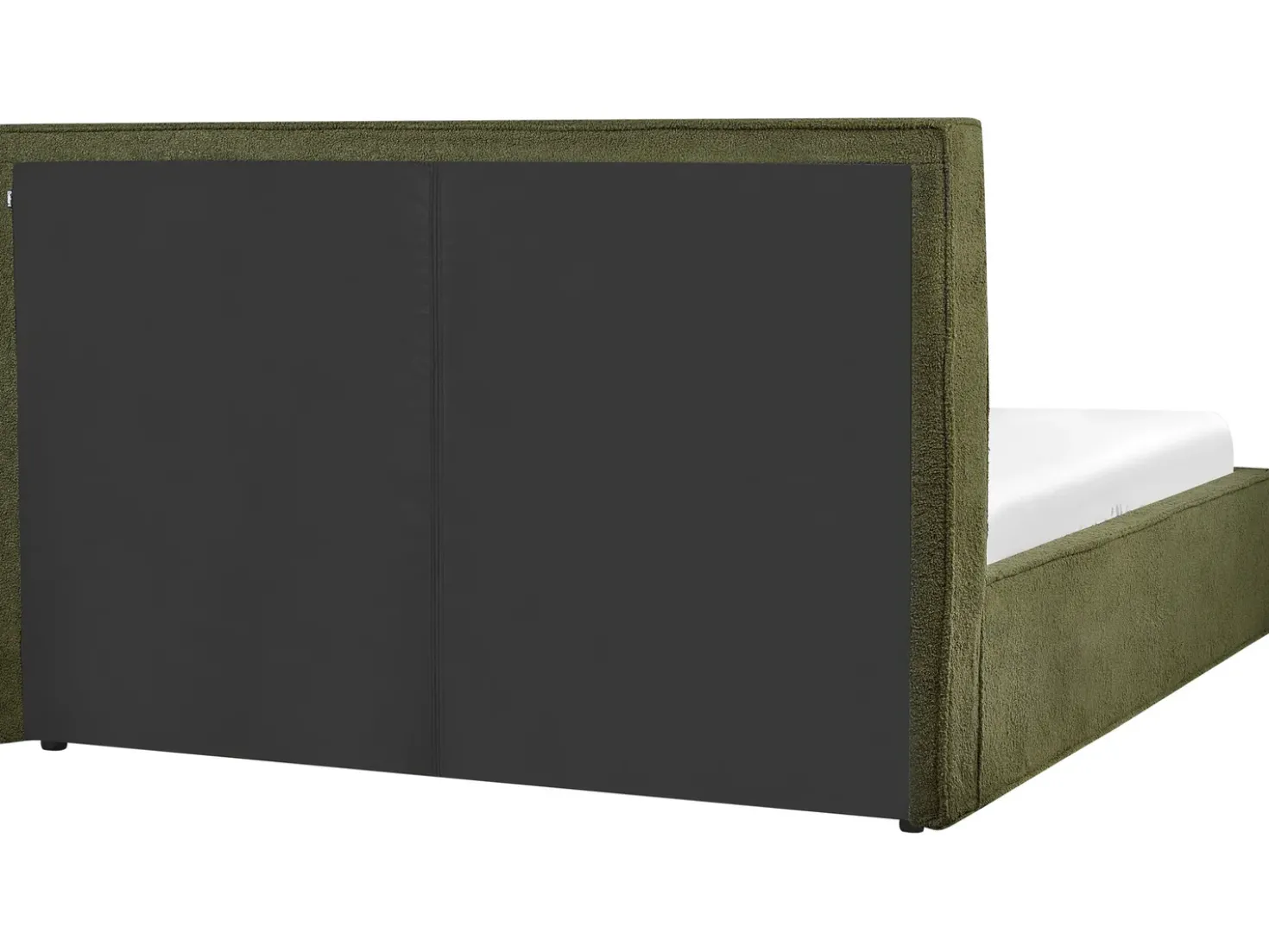 Letto contenitore Bouclé MOISSAC 160 x 200 cm Verde scuro