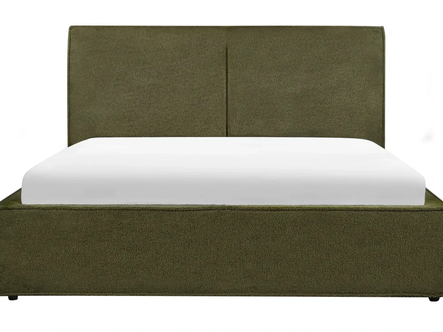 Letto contenitore Bouclé MOISSAC 160 x 200 cm Verde scuro