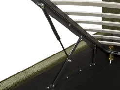 Letto contenitore Bouclé MOISSAC 160 x 200 cm Verde scuro