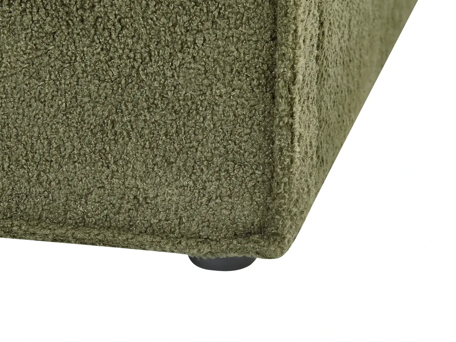 Letto contenitore Bouclé MOISSAC 160 x 200 cm Verde scuro