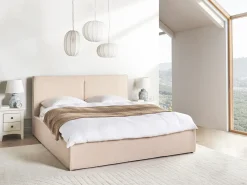 Letto contenitore Bouclé MOISSAC 180 x 200 cm Beige