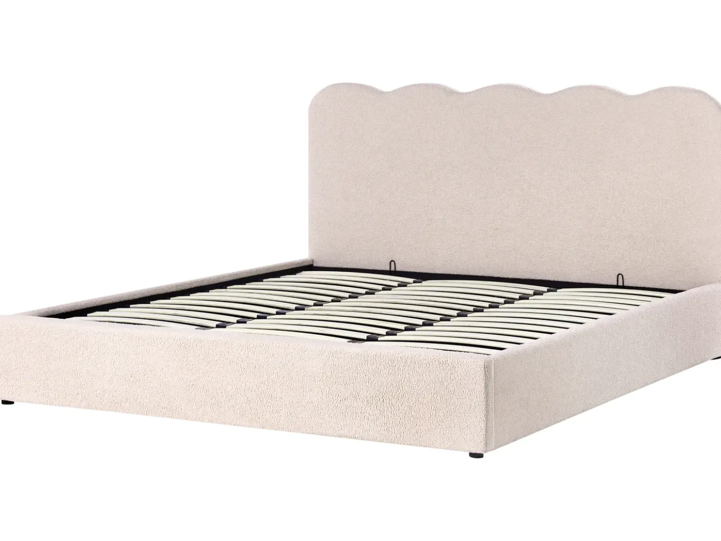 Letto contenitore Bouclé NANTERRE 180 x 200 cm Beige