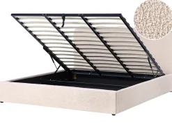 Letto contenitore Bouclé NANTERRE 180 x 200 cm Beige