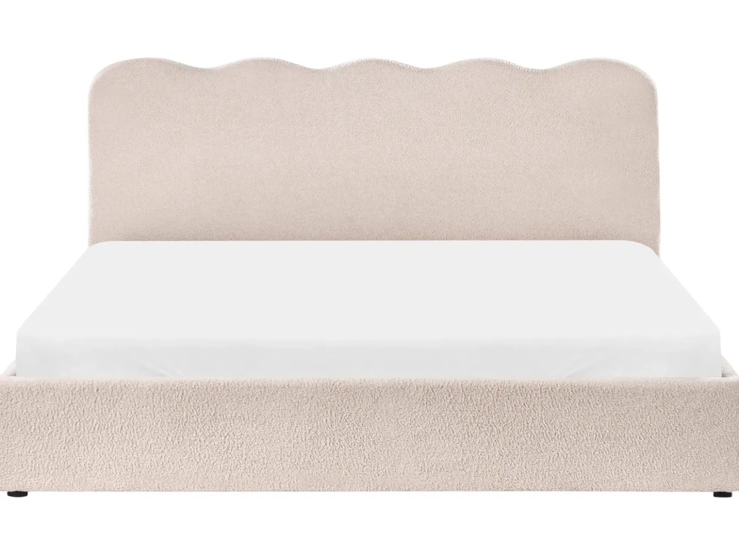 Letto contenitore Bouclé NANTERRE 180 x 200 cm Beige
