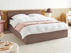 Letto contenitore Bouclé ORBEY 180 x 200 cm Marrone