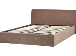Letto contenitore Bouclé ORBEY 180 x 200 cm Marrone