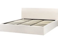 Letto contenitore Bouclé ORBEY 180 x 200 cm Bianco sporco