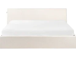Letto contenitore Bouclé ORBEY 180 x 200 cm Bianco sporco