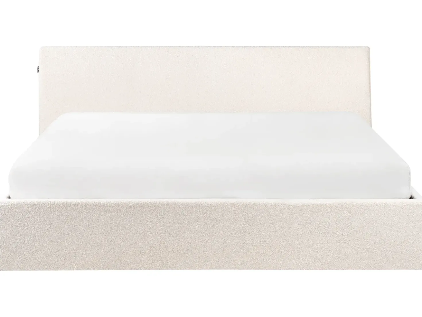 Letto contenitore Bouclé ORBEY 180 x 200 cm Bianco sporco