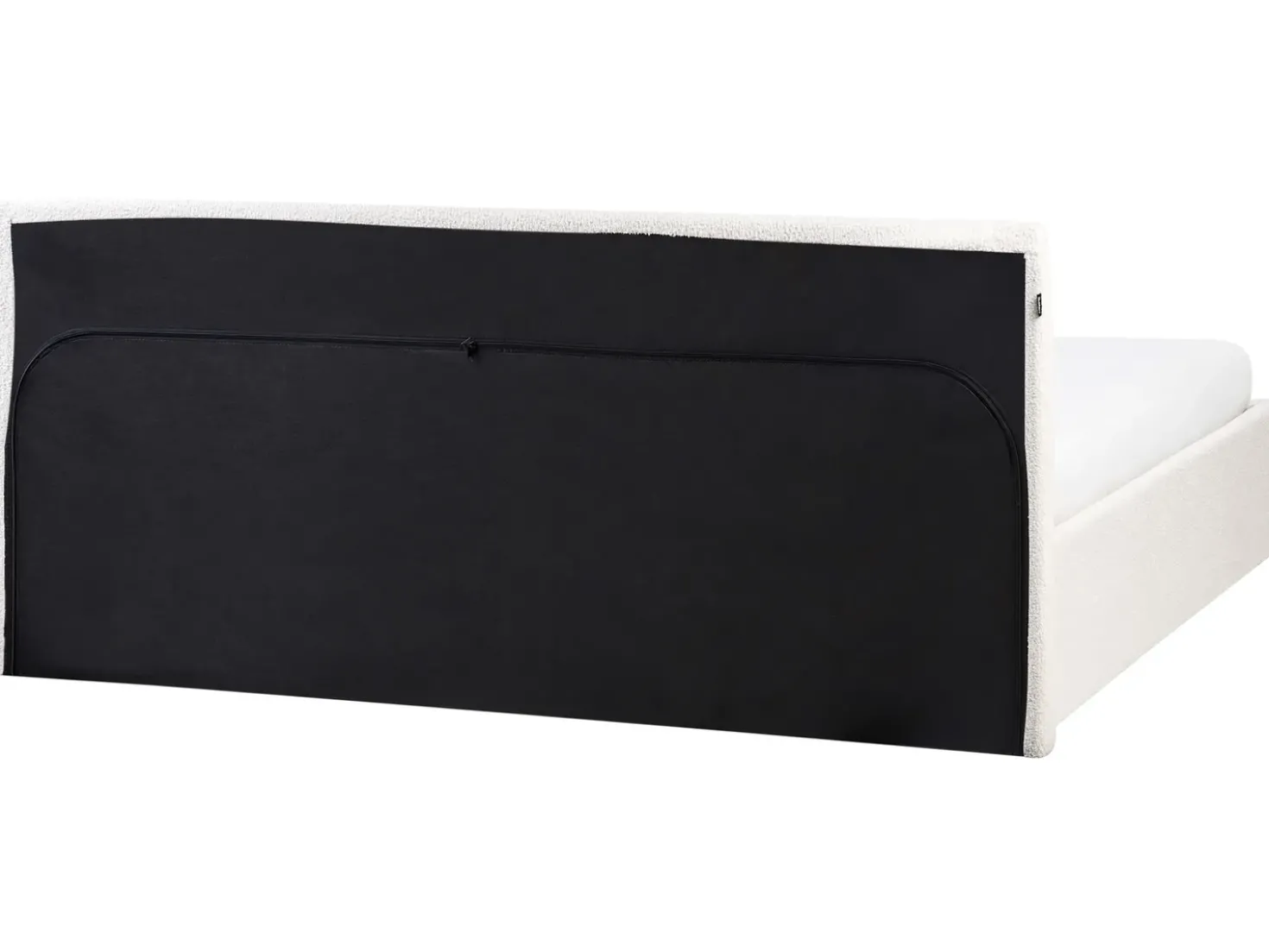 Letto contenitore Bouclé ORBEY 180 x 200 cm Bianco sporco