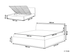 Letto contenitore Bouclé ORBEY 180 x 200 cm Bianco sporco