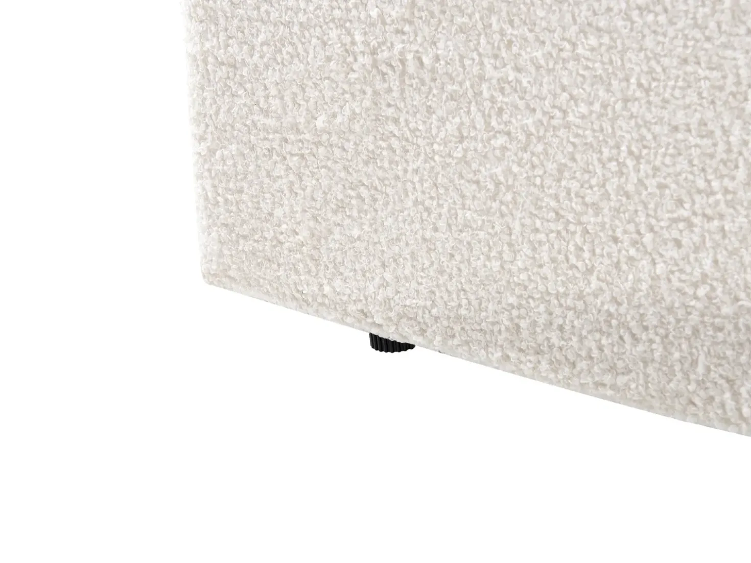 Letto contenitore Bouclé ORBEY 180 x 200 cm Bianco sporco