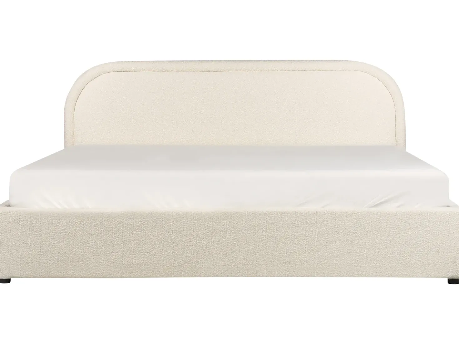Letto contenitore Bouclé QUILLIEN 180 x 200 cm Beige chiaro