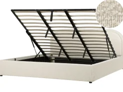 Letto contenitore Bouclé QUILLIEN 180 x 200 cm Beige chiaro