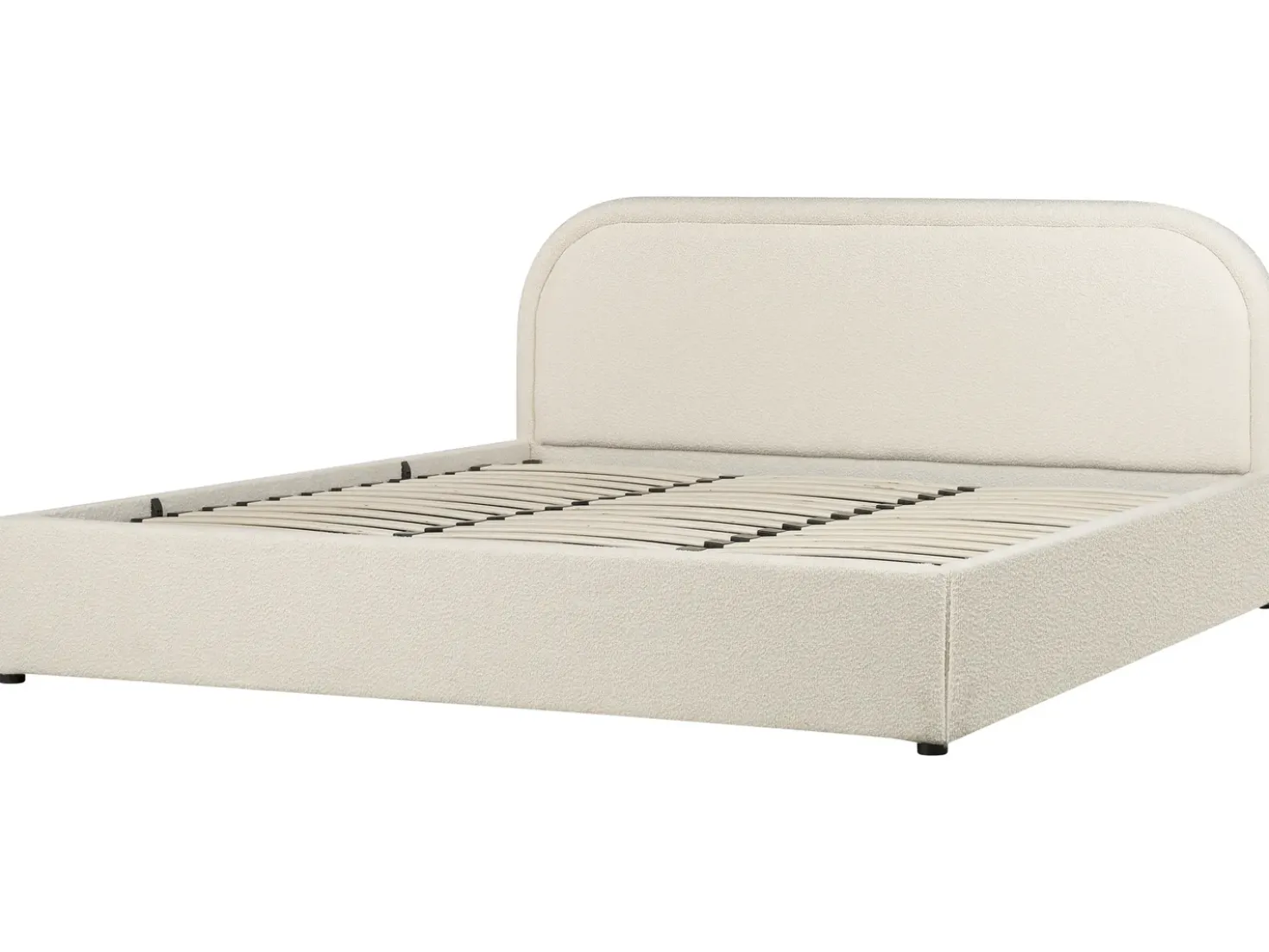 Letto contenitore Bouclé QUILLIEN 180 x 200 cm Beige chiaro