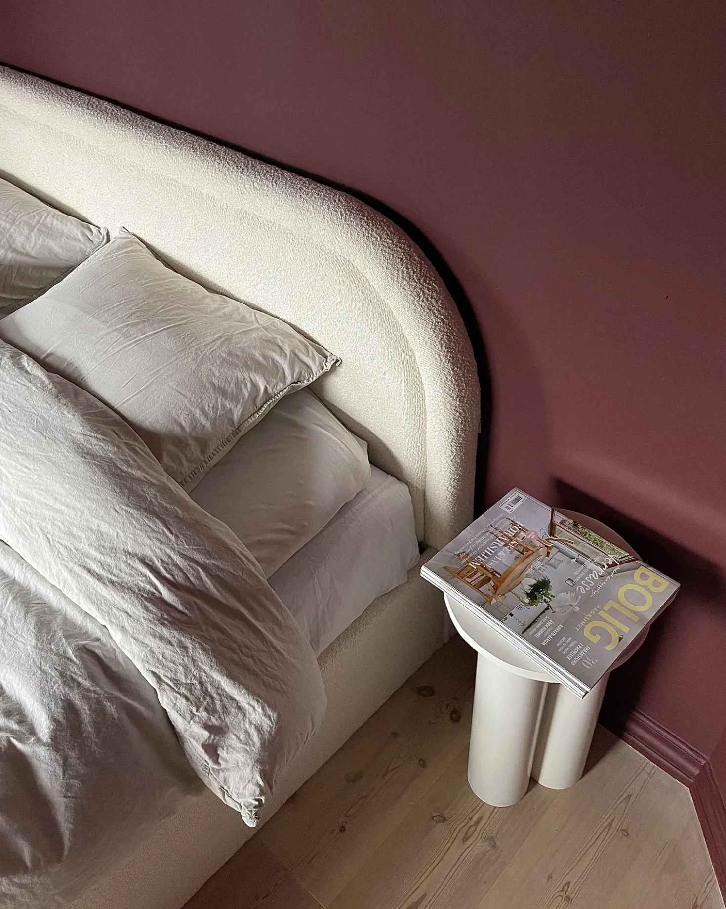 Letto contenitore Bouclé QUILLIEN 180 x 200 cm Beige chiaro