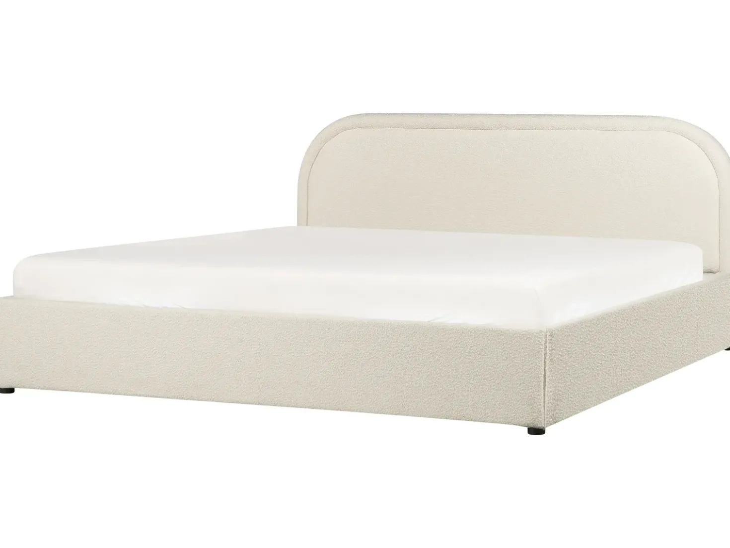 Letto contenitore Bouclé QUILLIEN 180 x 200 cm Beige chiaro