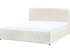 Letto contenitore Bouclé ROCHEFORT 180 x 200 cm Bianco sporco