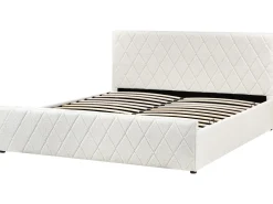 Letto contenitore Bouclé ROCHEFORT 180 x 200 cm Bianco sporco