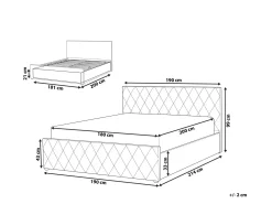 Letto contenitore Bouclé ROCHEFORT 180 x 200 cm Bianco sporco