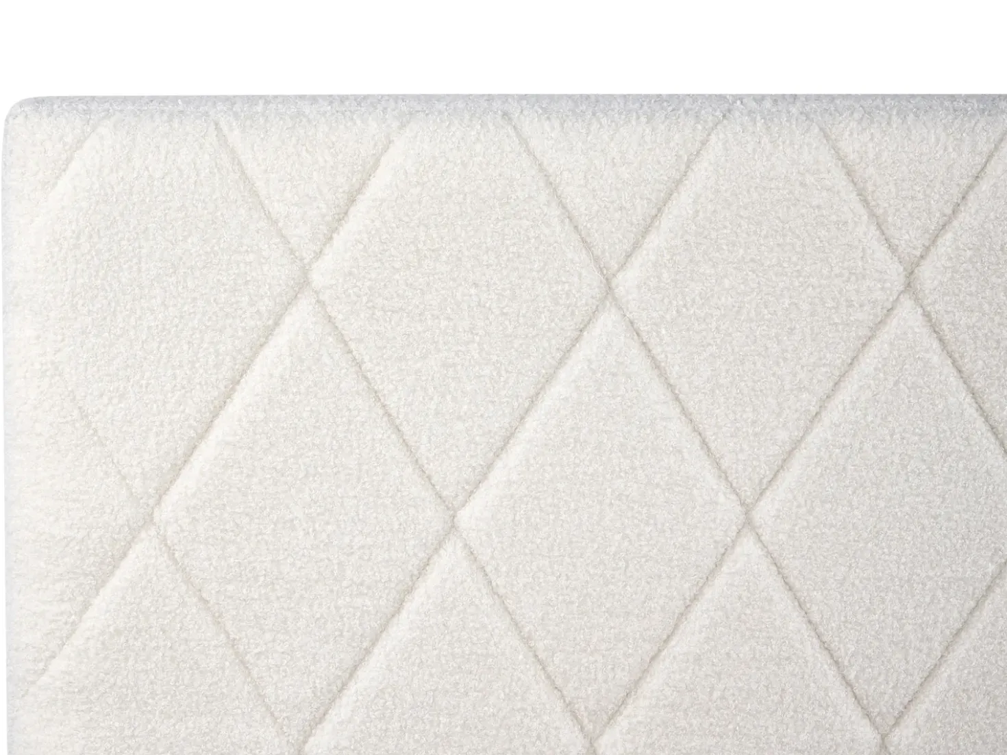 Letto contenitore Bouclé ROCHEFORT 180 x 200 cm Bianco sporco