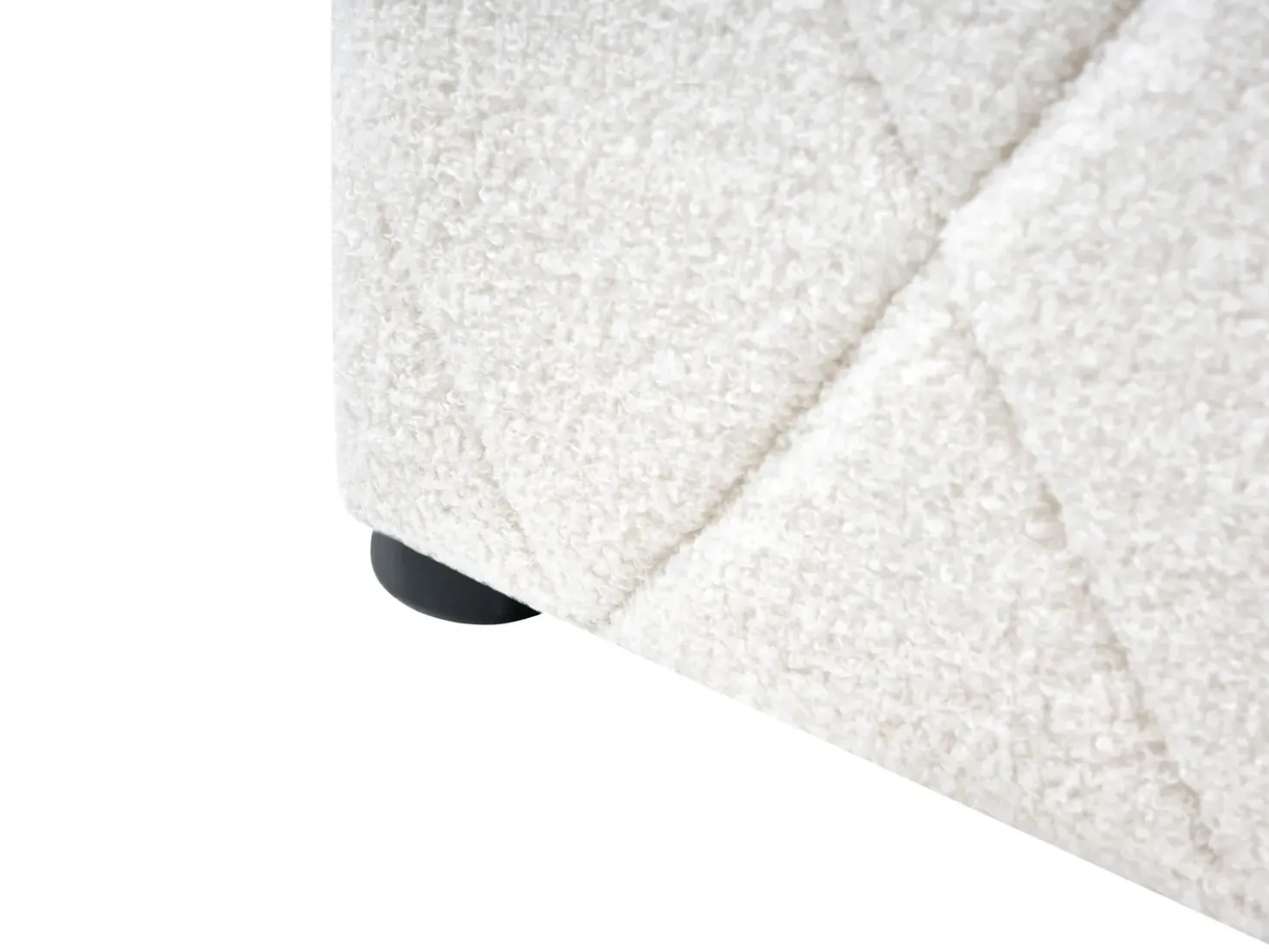 Letto contenitore Bouclé ROCHEFORT 180 x 200 cm Bianco sporco