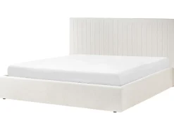 Letto contenitore Bouclé VION 180 x 200 cm Bianco sporco
