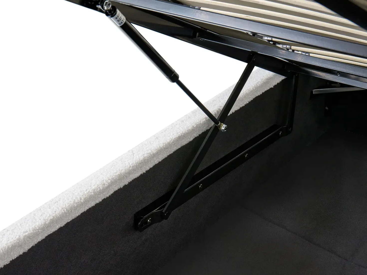 Letto contenitore Bouclé VION 180 x 200 cm Bianco sporco