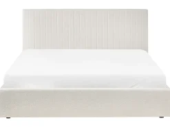 Letto contenitore Bouclé VION 180 x 200 cm Bianco sporco