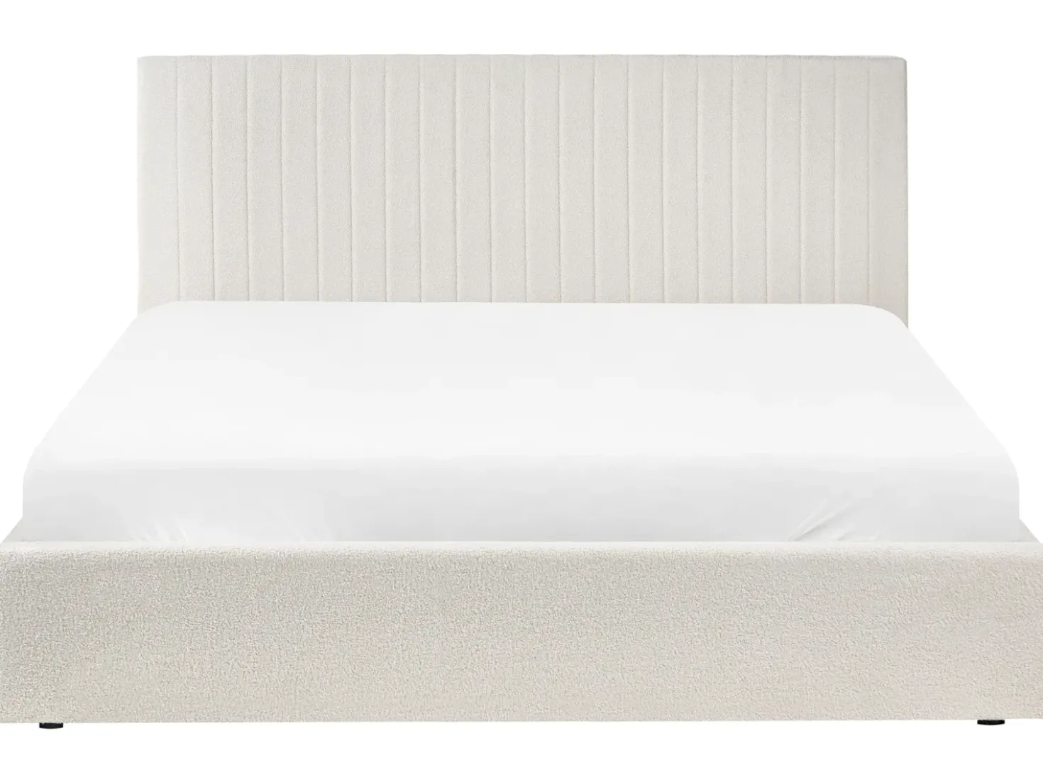 Letto contenitore Bouclé VION 180 x 200 cm Bianco sporco