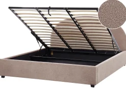 Letto contenitore Bouclé VAUCLUSE 180 x 200 cm Tortora