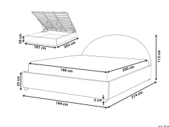Letto contenitore Bouclé VAUCLUSE 180 x 200 cm Tortora