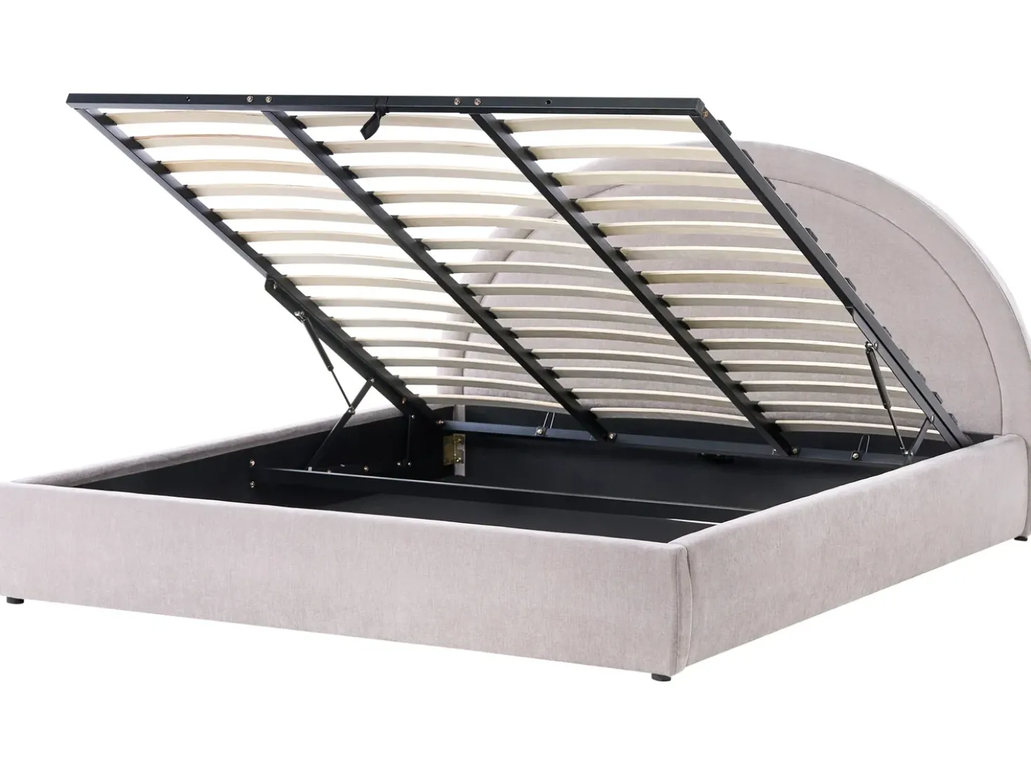Letto contenitore Ciniglia MOUZON 180 x 200 cm Tortora