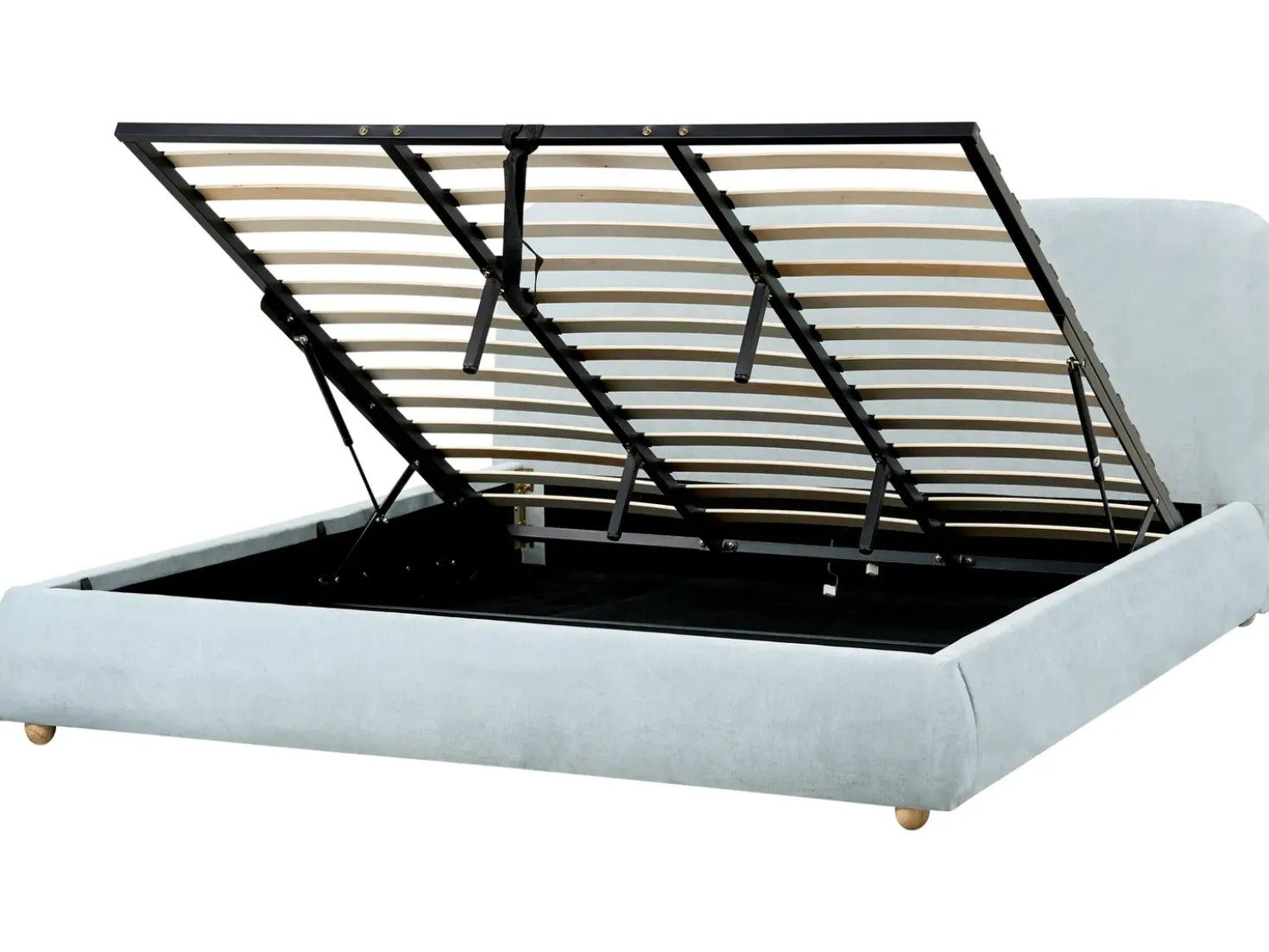 Letto contenitore Ciniglia BLAGNAC 180 x 200 cm Azzurro