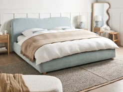 Letto contenitore Ciniglia BLAGNAC 180 x 200 cm Azzurro