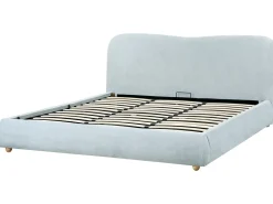 Letto contenitore Ciniglia BLAGNAC 180 x 200 cm Azzurro