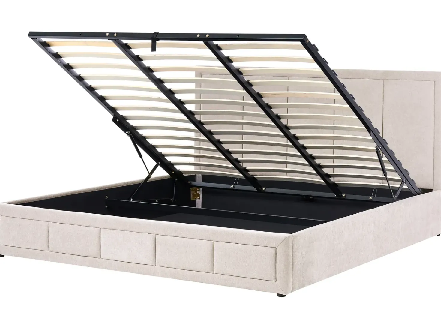 Letto contenitore Ciniglia QUIBERON 180 x 200 cm Tortora