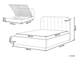 Letto contenitore Ciniglia CHALLANS 160 x 200 cm Tortora