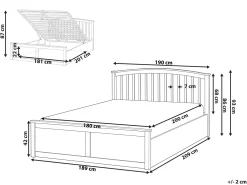 Letto contenitore Legno di pino CLARBEC 180 x 200 cm Bianco