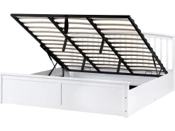 Letto contenitore Legno di pino CLARBEC 180 x 200 cm Bianco