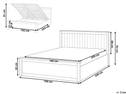 Letto contenitore Legno di pino LAMBRES 180 x 200 cm Bianco