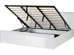 Letto contenitore Legno di pino LAMBRES 180 x 200 cm Bianco