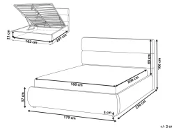Letto contenitore Lino sintetico BONIFACIO 160 x 200 cm Grigio