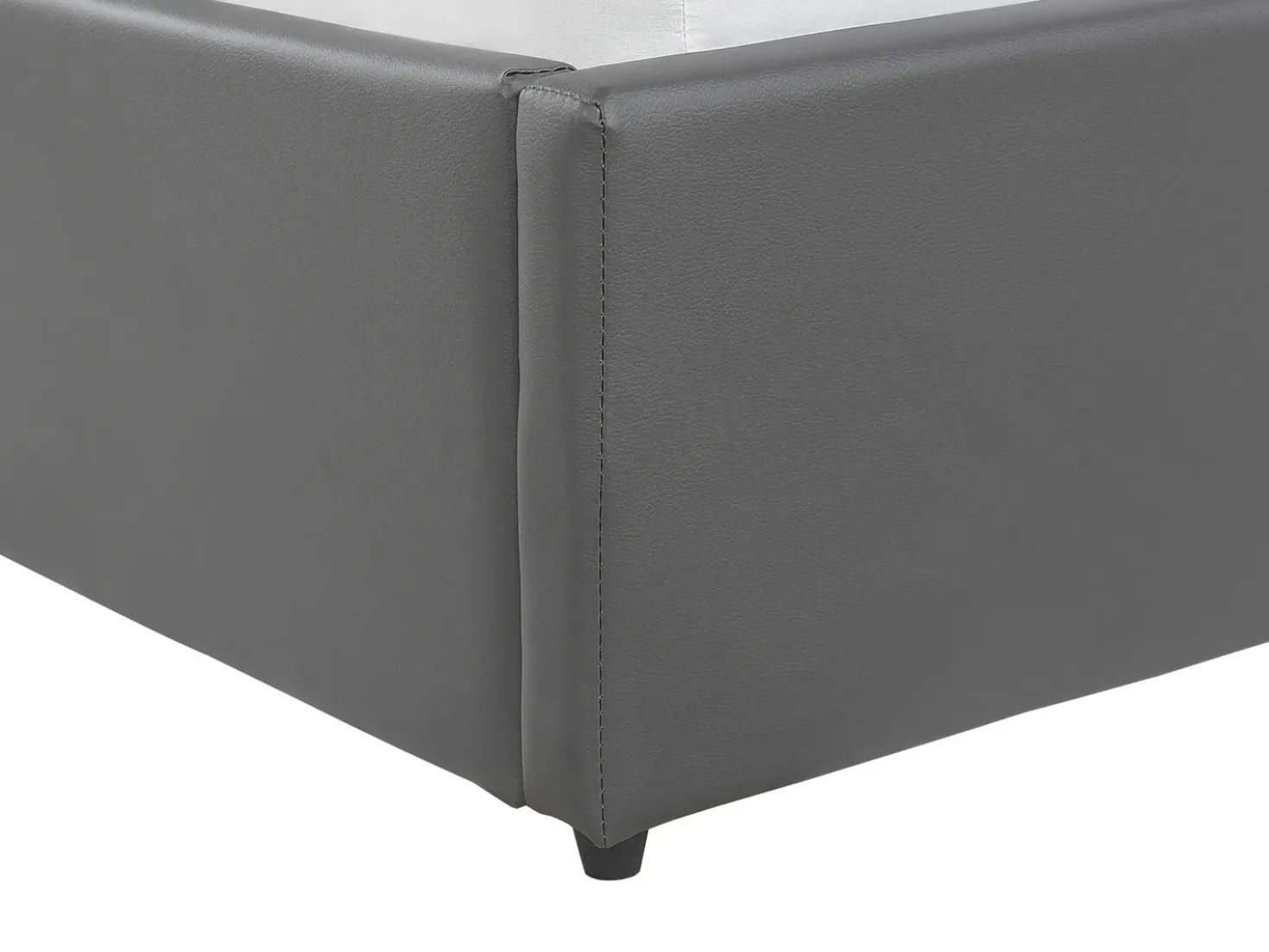 Letto contenitore Pelle sintetica DREUX 180 x 200 cm Grigio scuro