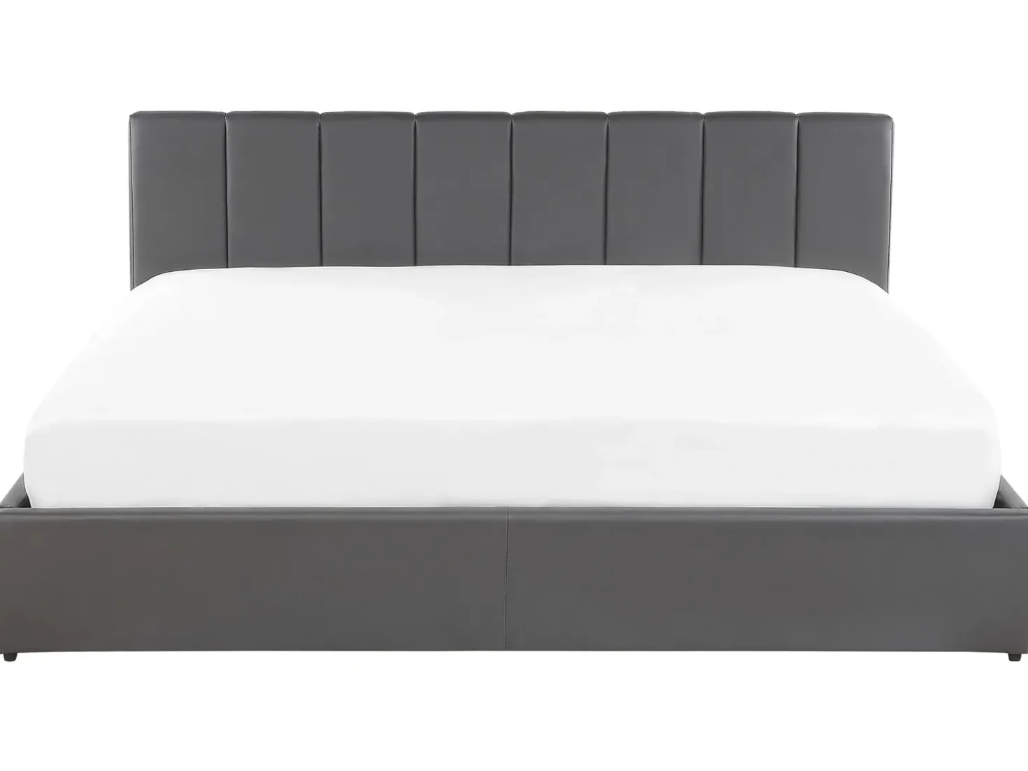 Letto contenitore Pelle sintetica DREUX 180 x 200 cm Grigio scuro
