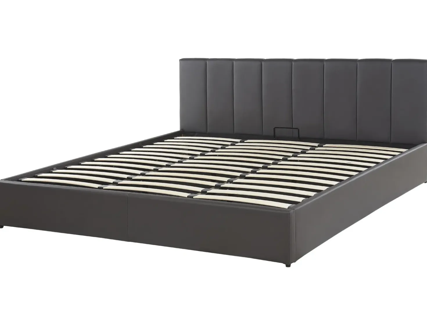 Letto contenitore Pelle sintetica DREUX 180 x 200 cm Grigio scuro