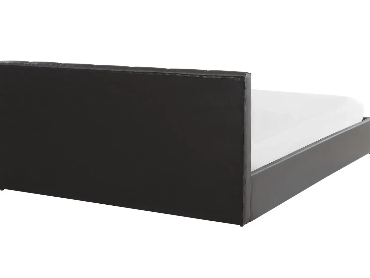 Letto contenitore Pelle sintetica DREUX 180 x 200 cm Grigio scuro