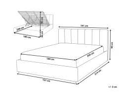 Letto contenitore Pelle sintetica DREUX 180 x 200 cm Grigio scuro
