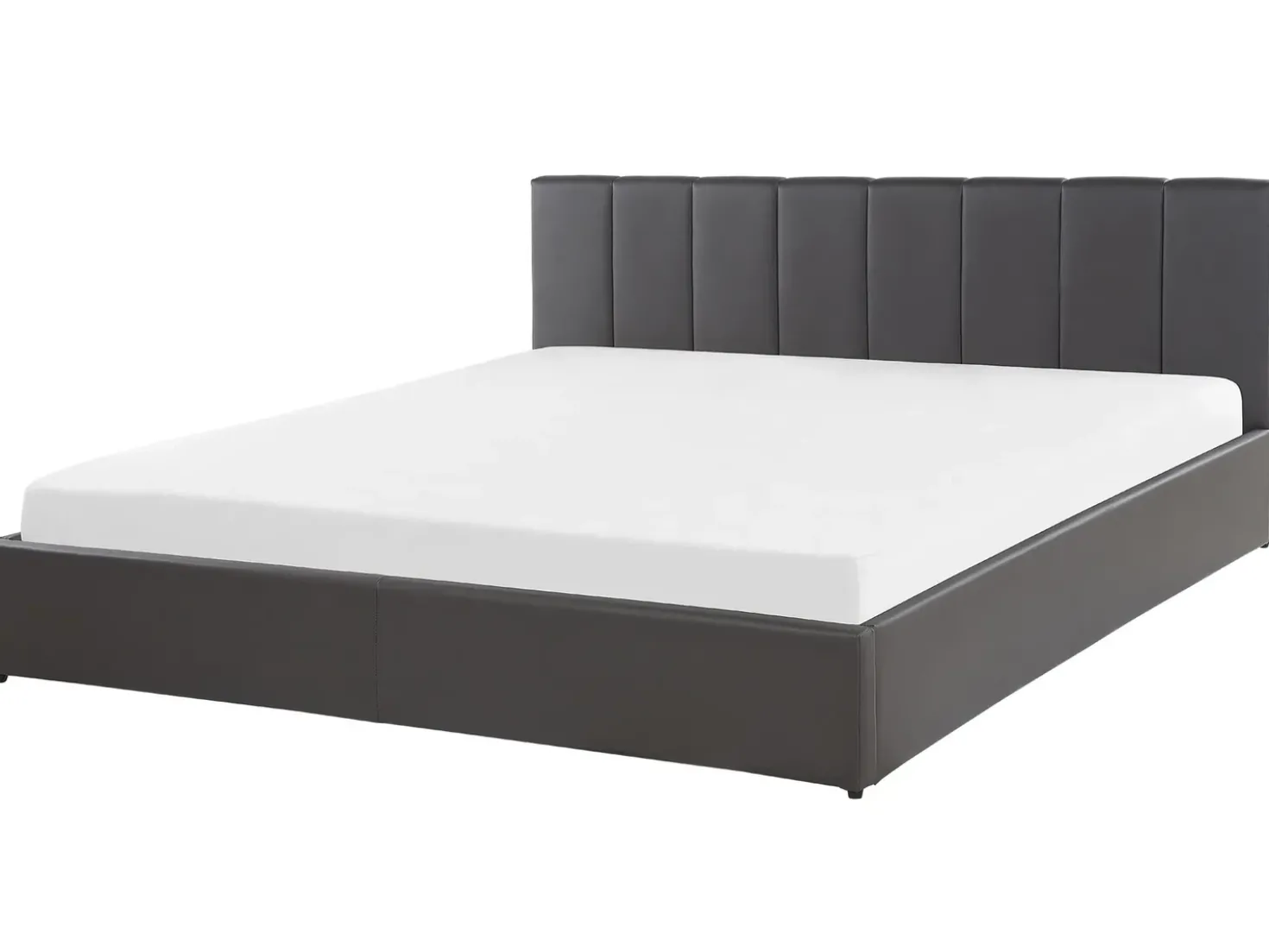 Letto contenitore Pelle sintetica DREUX 180 x 200 cm Grigio scuro